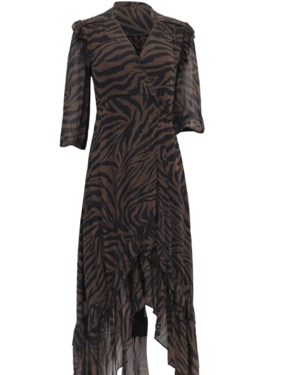 BA&SH Dresses & Skirts - BA&SH zebra-print wrap maxi dress - brown & black